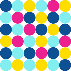 Bright abstract seamless pattern with circles. Modern style. 