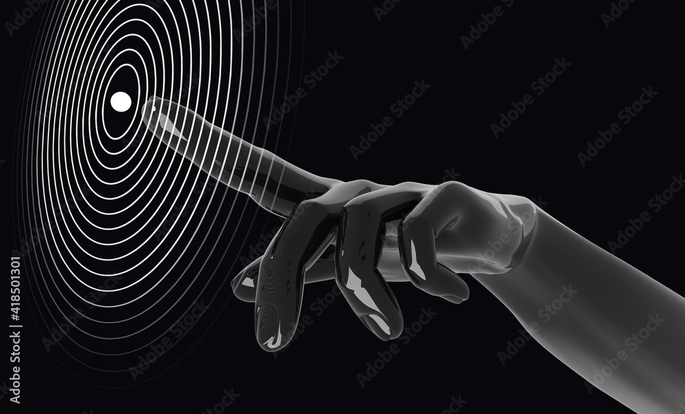 Poster touch the future. innovations systems cpu intuitive thinking and development technologies in automat