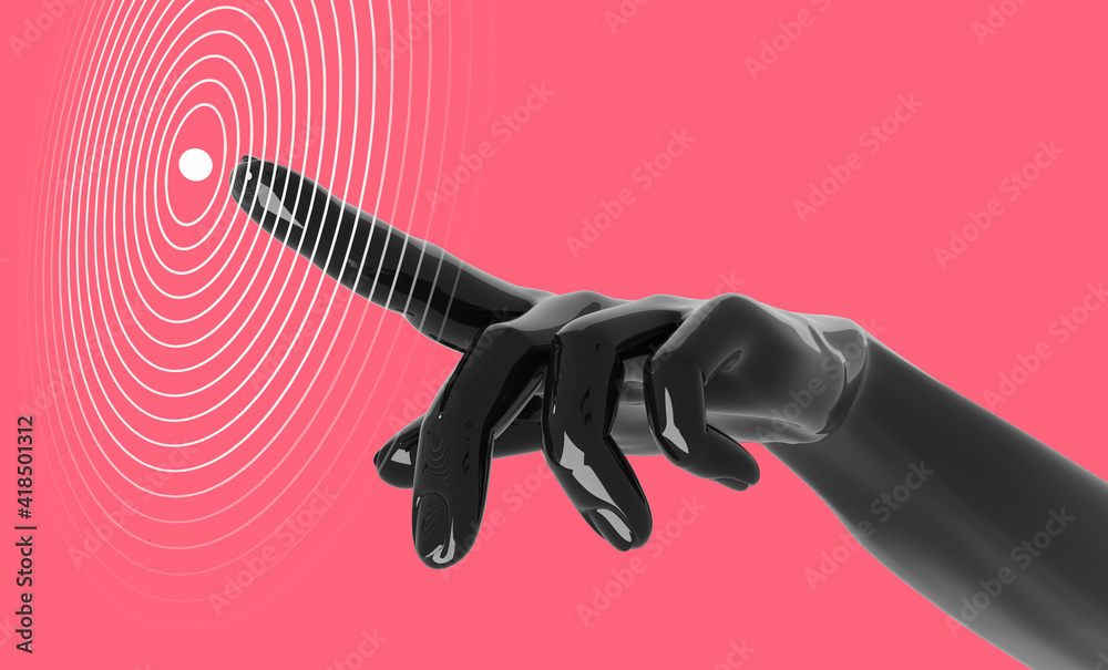 Poster touch the future. innovations systems cpu intuitive thinking and development technologies in automat