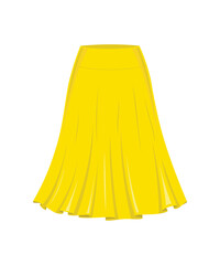 Trendy yellow skirt.