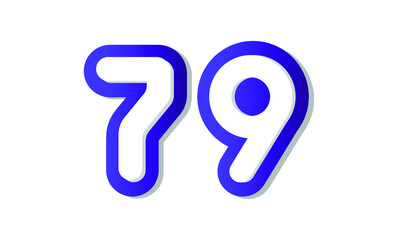 79 Cool Modern Blue 3D Number Logo