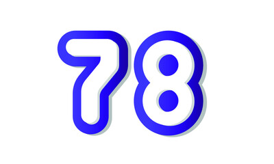 78 Cool Modern Blue 3D Number Logo