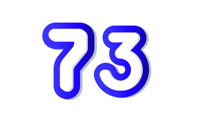 73 Cool Modern Blue 3D Number Logo