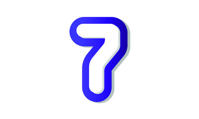 7 Cool Modern Blue 3D Number Logo