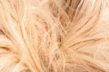 Knitted net made of Coconut fiber. Close up.