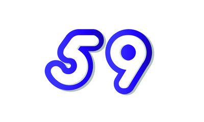 59 Cool Modern Blue 3D Number Logo