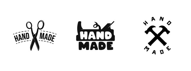 Set of hand made logos, labels and badges. Vector illustration