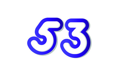 53 Cool Modern Blue 3D Number Logo