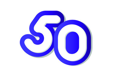 50 Cool Modern Blue 3D Number Logo