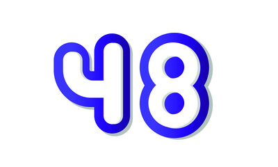 48 Cool Modern Blue 3D Number Logo