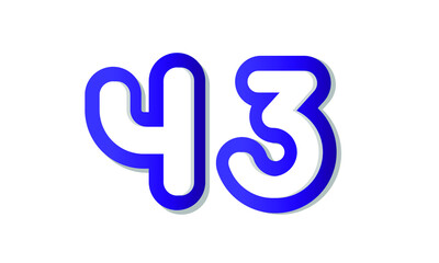 43 Cool Modern Blue 3D Number Logo