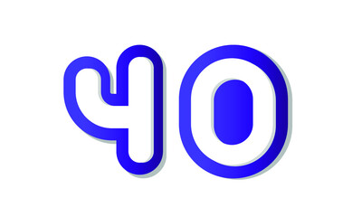 40 Cool Modern Blue 3D Number Logo