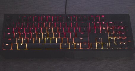 illuminated mechanical keyboard closeup photo
