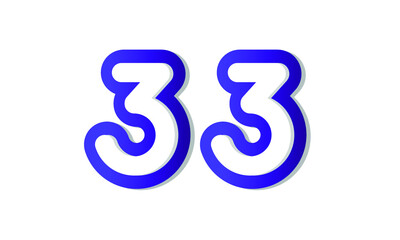 33 Cool Modern Blue 3D Number Logo