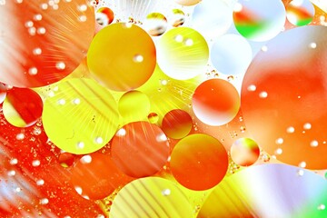 Fototapeta Piękne kolorowe bąbelki z oleju  w wodzie w koncepcji abstrakcji obraz