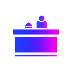 reception desk icon. reception table, help center icon