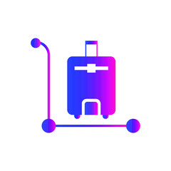 Trolley icon. Luggage van, bag bearer car, luggage trolley icon.