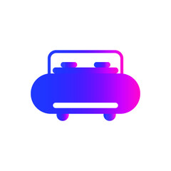 Bed icon. single bed, double bed icon with vector shape and illustration.