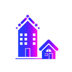 Hotel icon. Five-star hotel, rest house, resort icon.