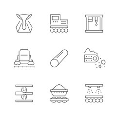 Set line icons of metallurgy