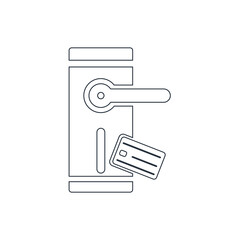 Door security lock icon. Digital lock, wifi lock, door protection lock icon with vector illustration and flat shape.
