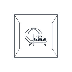 Sea beach, window view, sea beach view hotel icon