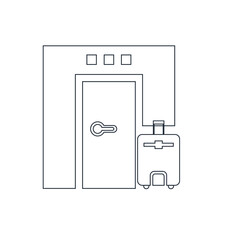 Door icon. door closed icon. hotel room, house door icon with vector illustration and flat shape