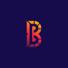 letter B logo with gradient concept premium vector