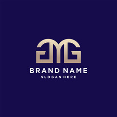 letter abstract logo with initial GMG for company premium vector