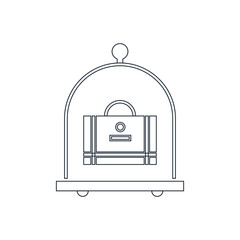 Trolley icon. Luggage van, bag bearer car, luggage trolley icon.