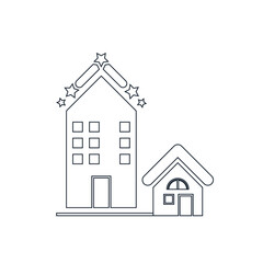 Hotel icon. Five star hotel, rest house, resort icon.