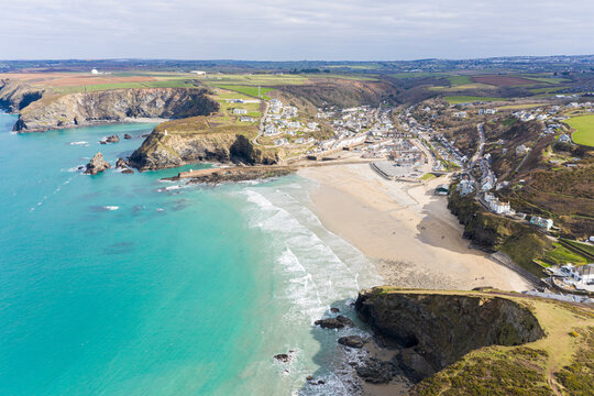 Aerial photograph of Portreath, Redruth, Cornwall, England