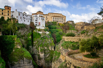 Fototapeta na wymiar Ronda in Spain. Town on the cliffs. Historical landmark in Spain. Must see attraction in Andalusia.