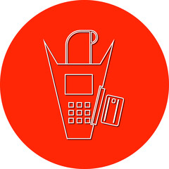  payment machine and credit card icon. POS terminal confirms the payment by debit credit card, invoice. Vector illustration in flat Icon