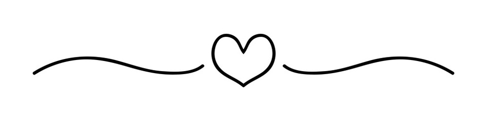 Heart doodle hand drawn by thin line. Isolated over white background. Vector illustration.