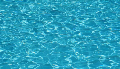 Turquoise water in swimming pool on african Sal island in Cape Verde in 2019 hot sunny spring day on March.