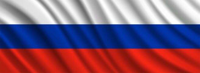 Russia Flag Vector Closeup Illustration	