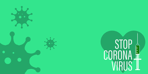 Getting vaccinated stops corona. flat style, concept of vaccination, injection, isolated vector illustration	