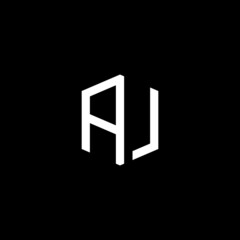 AJ initial letter logo template vector