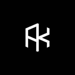 AK initial letter logo template vector