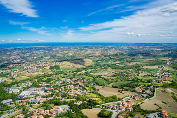 Panorama view of the San Marino landscape view from the city