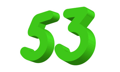 53 Simple Modern Green 3D Number