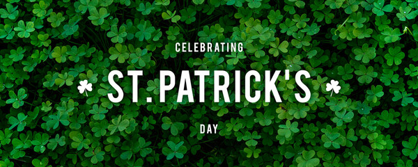 St. Patrick's Day green shamrock holiday background, card, poster or banner in high resolution
