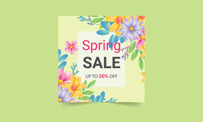 Spring special offers vector poster and banner background. Trendy design with typography. flyers, brochures, voucher discounts, invitations, posters. 