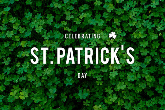 St. Patrick's Day green shamrock holiday background, card, poster or banner in high resolution