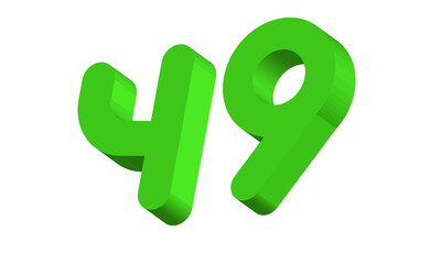 49 Simple Modern Green 3D Number