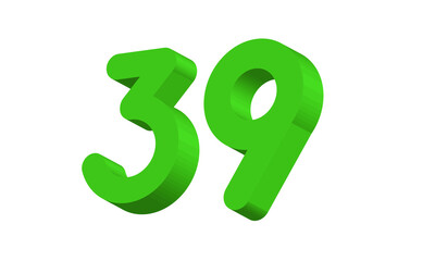 39 Simple Modern Green 3D Number