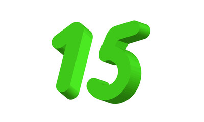 15  Simple Modern Green 3D Number