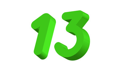 Fototapeta premium 1 3 Simple Modern Green 3D Number