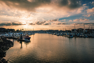 wonderful view of Cape Breton Marina at dawn
